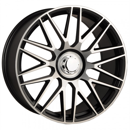 Powcan Y0207 10.0x21/5x112 D66.6 ET44 Matte black machined face (передняя ось)