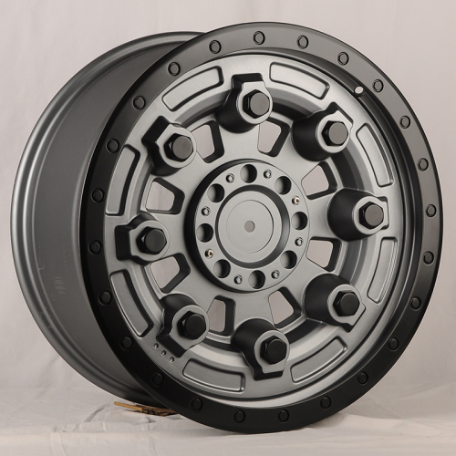 Anzoo 1677 9.0x20/6x135 D106 ET0 Matt Gunmetal+Lip Matt Black 