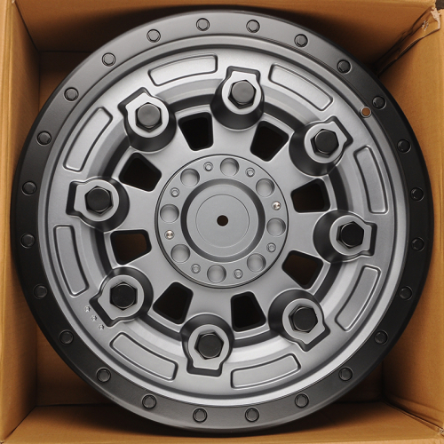 Anzoo 1677 9.0x20/12x135/139.7 D106 ET0 Matt Gunmetal+Lip Matt Black 