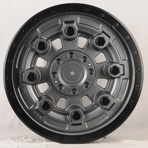 Anzoo 1677 9.0x20/12x135/139.7 D106 ET0 Matt Gunmetal+Lip Matt Black 