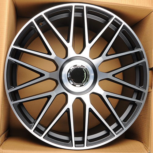 Powcan Y0207 10.0x21/5x112 D66.6 ET44 Matte black machined face (передняя ось)