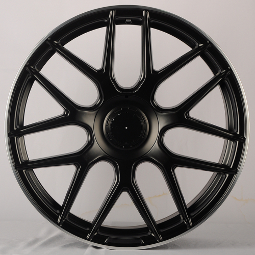 Powcan BK5318 9.5x21/5x112 D66.6 ET22 Black Matt with Lip Polish (задняя ось)