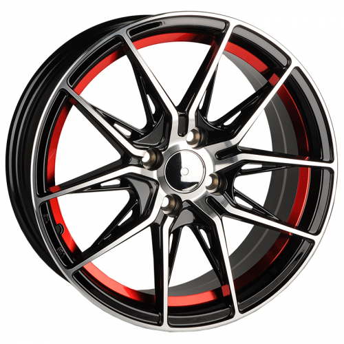 Makstton MST 700 7.0x16/4x100 D73.1 ET35 Black Machine Face With the Red Edge