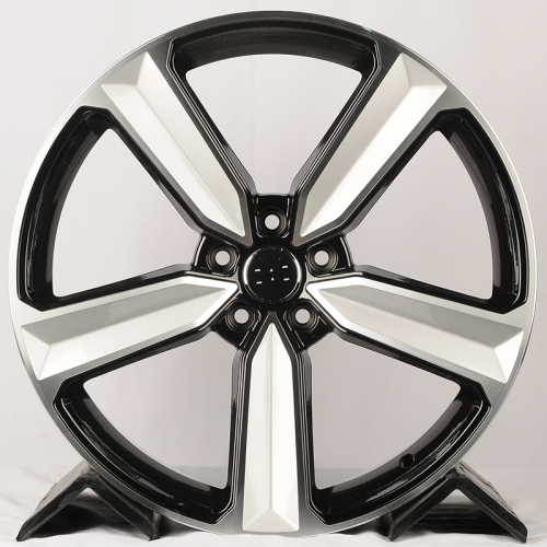 KoKo Kuture 5400 9.0x20/5x112 D66.45 ET30 Black Machined Face with Silver Spores