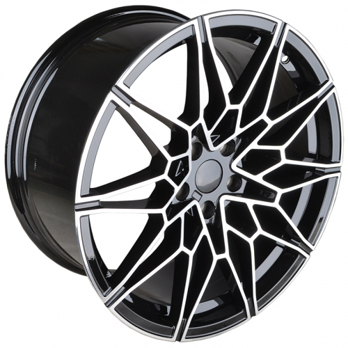 KoKo Kuture 0293 8.5x19/5x112 D66.6 ET25 Gloss Black / Machined (передняя ось)